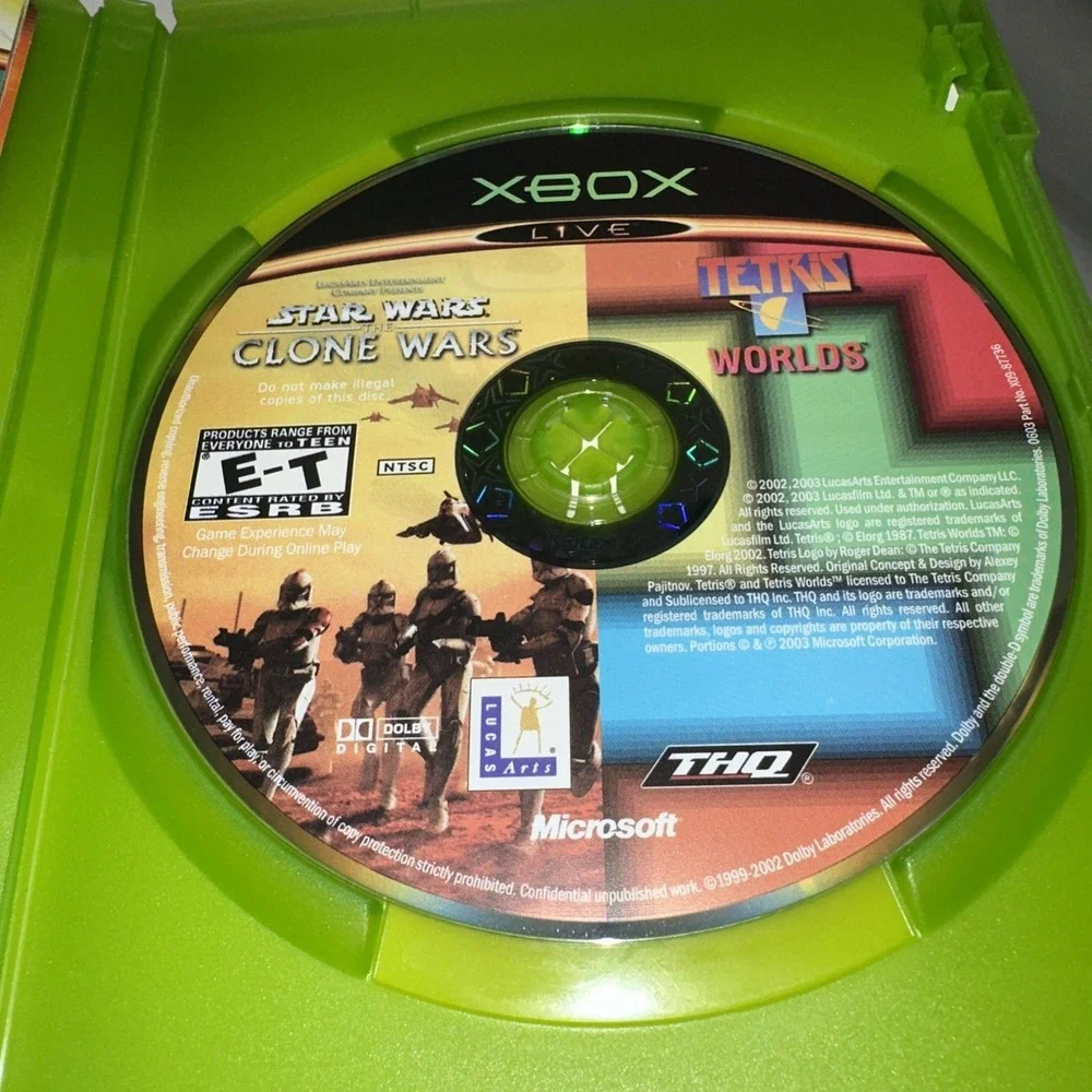 Star Wars: The Clone Wars/Tetris Worlds (Microsoft Xbox, 2003) Complete CIB EUC